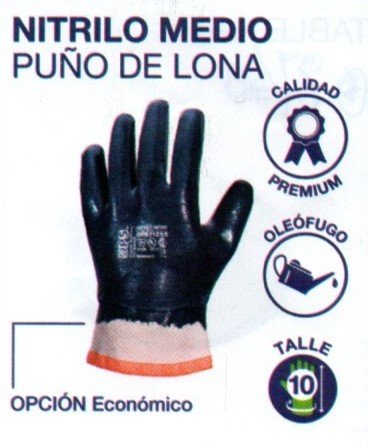 Nitrilo medio puño de lona